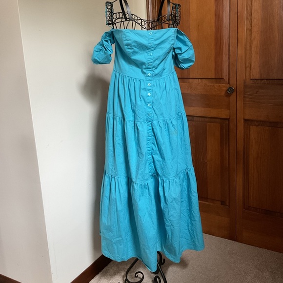 Staud Elio Bright Blue Dress 6 - Picture 7 of 8